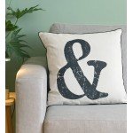 Coussin imprimé noir et blanc 45x45cm en coton | Hashtag Déco