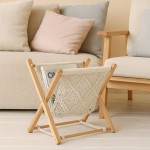 Porte revues en tissu bohème beige | Hashtag Déco