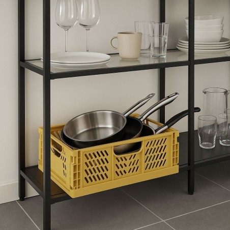 Caisse pliable plastique jaune 30x40cm | Hashtag Déco