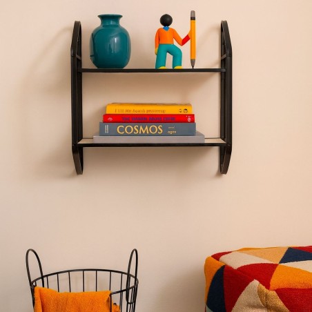 Étagère murale bois et métal noir tendance | Hashtag Déco