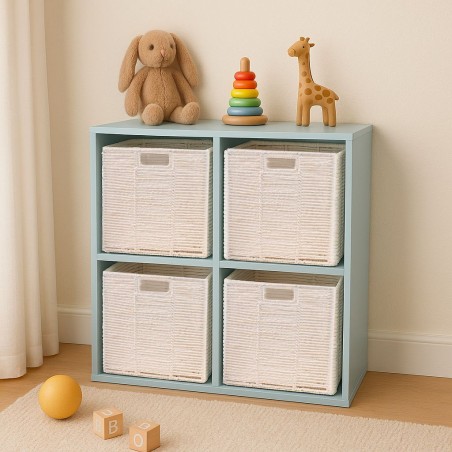Cube rangement pliable blanc en papier 31cm | Hashtag Déco