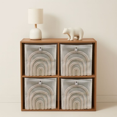 Cube de rangement tissu reliefs 31x31cm
