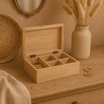 Boite à bijoux bois relief fleuri naturel | Hashtag Déco