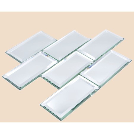 Lot de 7 miroirs métro argentés en verre | Hashtag Déco