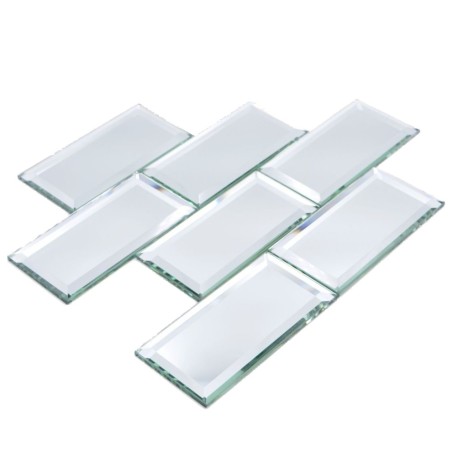 Lot de 7 miroirs métro argentés en verre | Hashtag Déco