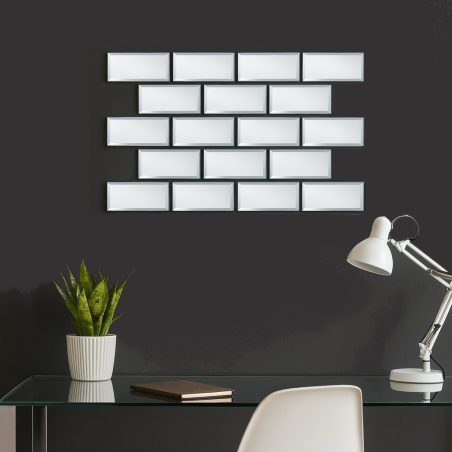 Lot de 7 miroirs métro argentés en verre | Hashtag Déco