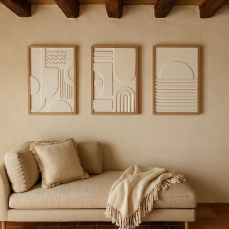 Cadre décoratif en relief bois blanc 40x60cm | Hashtag Déco