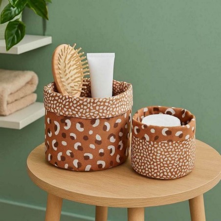 Lot de 2 panières imprimé léopard