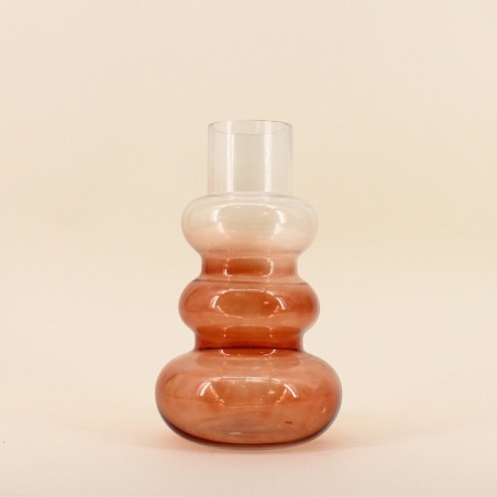 Vase design en verre marron/beige 30cm | Hashtag Déco