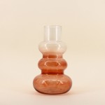 Vase design en verre marron/beige 30cm | Hashtag Déco