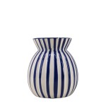 Vase céramique bleu 19cm, design élégant | Hashtag Déco
