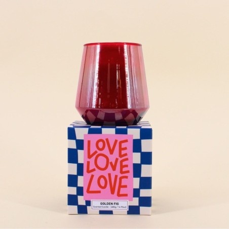 Bougie parfumée rouge en verre lustré | Hashtag Déco