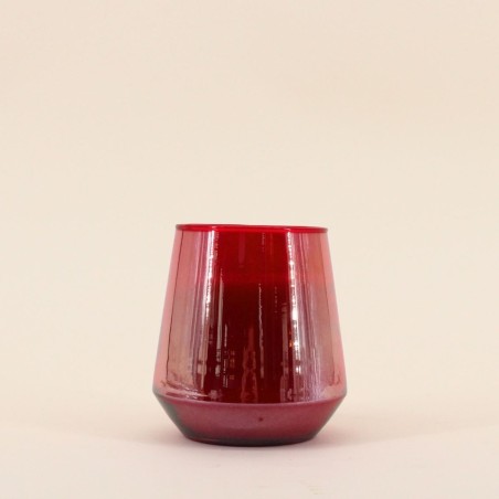 Bougie parfumée rouge en verre lustré | Hashtag Déco