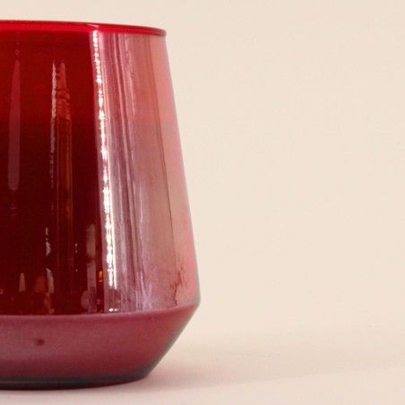Bougie parfumée rouge en verre lustré | Hashtag Déco