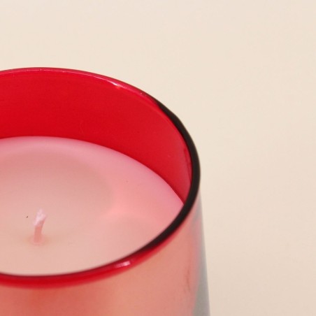 Bougie parfumée rouge en verre lustré | Hashtag Déco