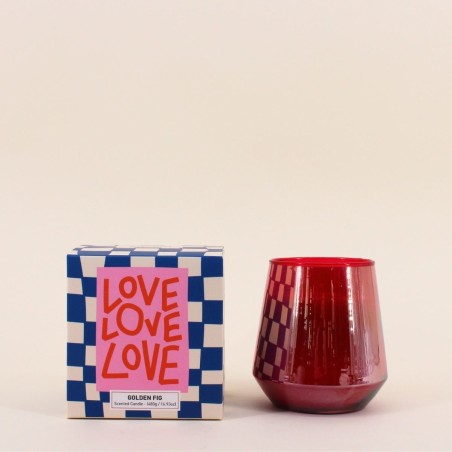 Bougie parfumée rouge en verre lustré | Hashtag Déco