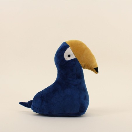 Cale porte velours bleu toucan exotique | Hashtag Déco