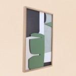 Cadre 3D noir/blanc/vert MDF 40x60cm élégant | Hashtag Déco