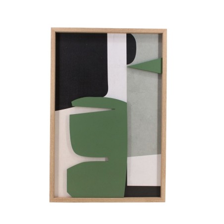 Cadre 3D noir/blanc/vert MDF 40x60cm élégant | Hashtag Déco