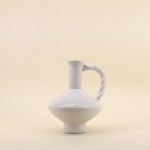 Vase céramique blanc anse torsadée 24cm | Hashtag Déco