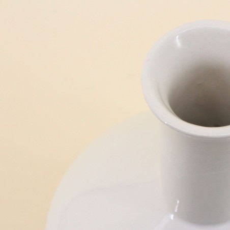 Vase céramique blanc anse torsadée 24cm | Hashtag Déco