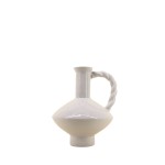 Vase céramique blanc anse torsadée 24cm | Hashtag Déco