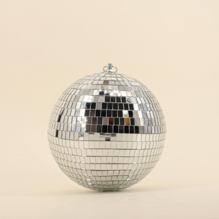 Boule à facettes miroir argent 20cm en verre | Hashtag Déco