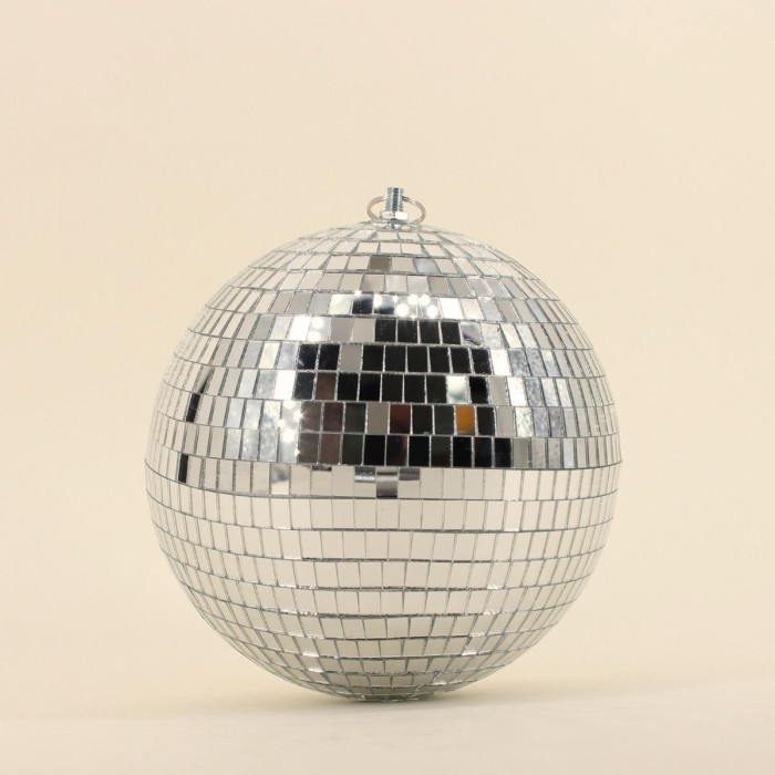 Boule à facettes argentée en verre 25cm | Hashtag Déco