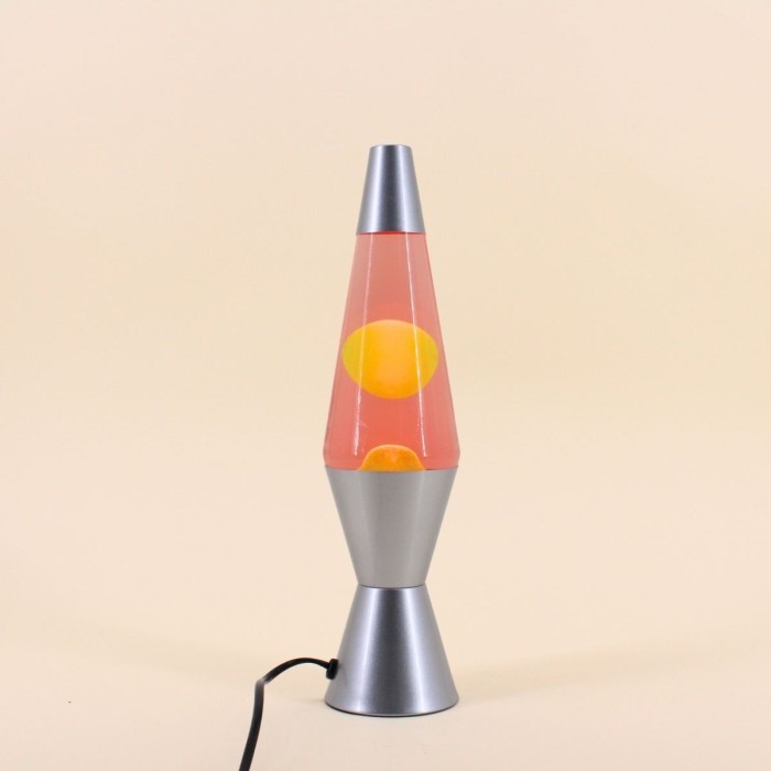 Lampe lave 37cm en verre orange et rouge | Hashtag Déco