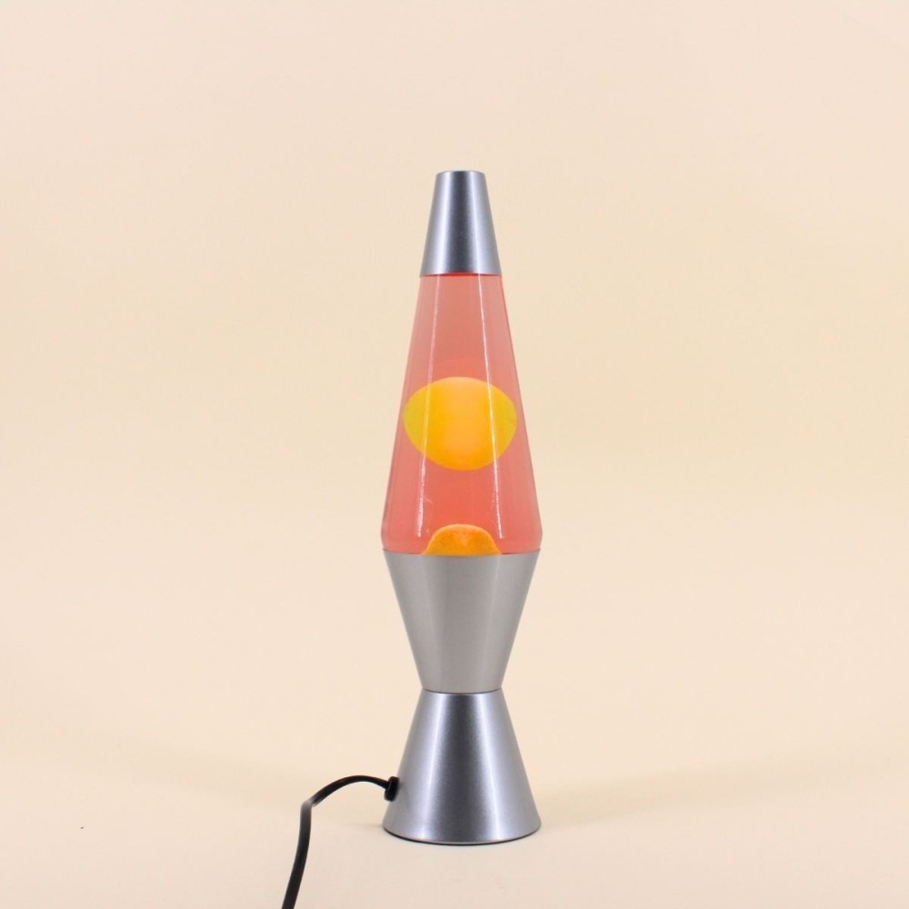 Lampe lave 37cm en verre orange et rouge | Hashtag Déco
