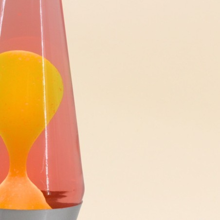 Lampe lave 37cm en verre orange et rouge | Hashtag Déco