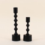 Bougeoir noir mat en aluminium 23cm | Hashtag Déco