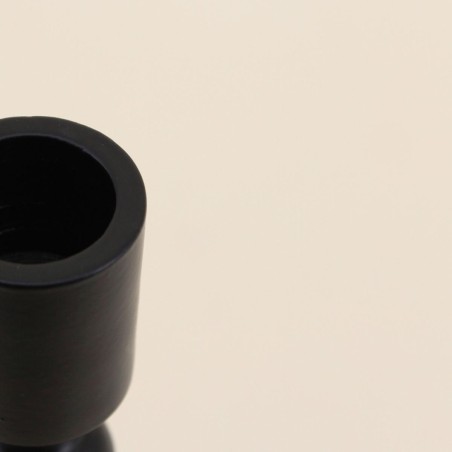 Bougeoir noir mat en aluminium 23cm | Hashtag Déco