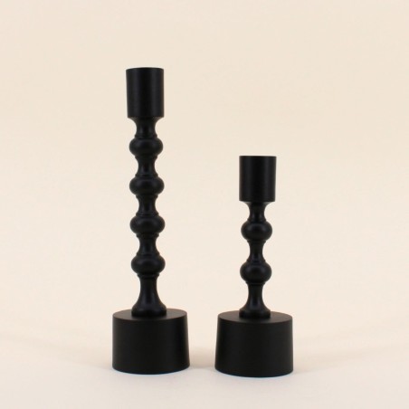 Bougeoir noir mat en aluminium 16cm | Hashtag Déco