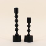 Bougeoir noir mat en aluminium 16cm | Hashtag Déco