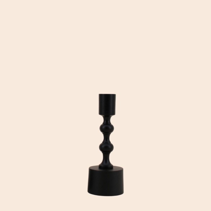 Bougeoir noir mat en aluminium 16cm | Hashtag Déco