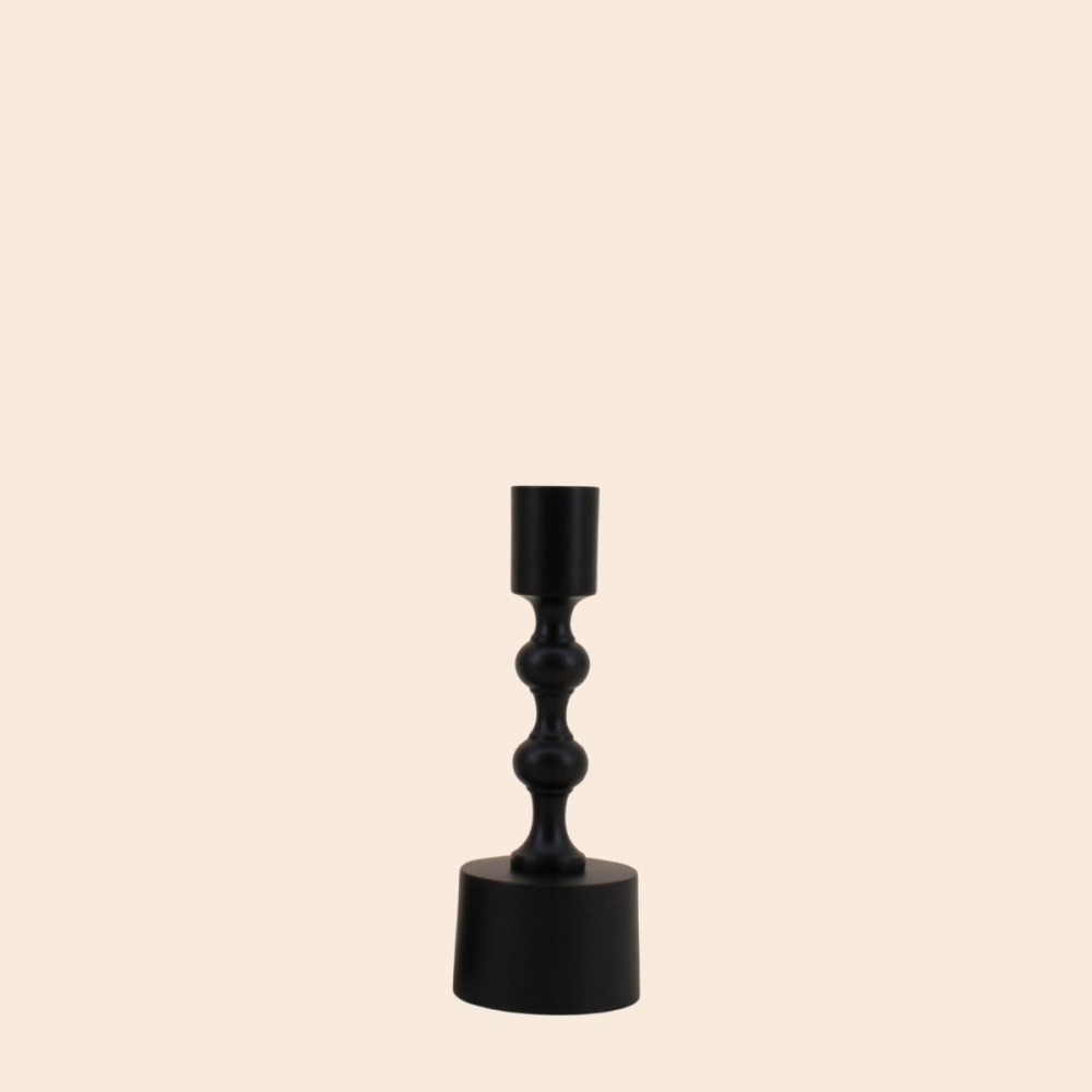 Bougeoir noir mat en aluminium 16cm | Hashtag Déco