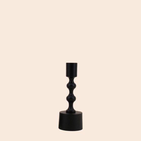 Bougeoir noir mat en aluminium 16cm | Hashtag Déco
