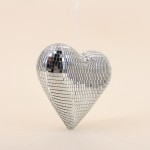 Cœur miroir gris argenté en verre 20x17cm | Hashtag Déco