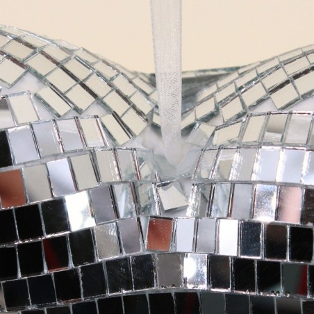 Cœur miroir gris argenté en verre 20x17cm | Hashtag Déco