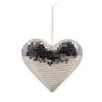 Cœur miroir gris argenté en verre 20x17cm | Hashtag Déco