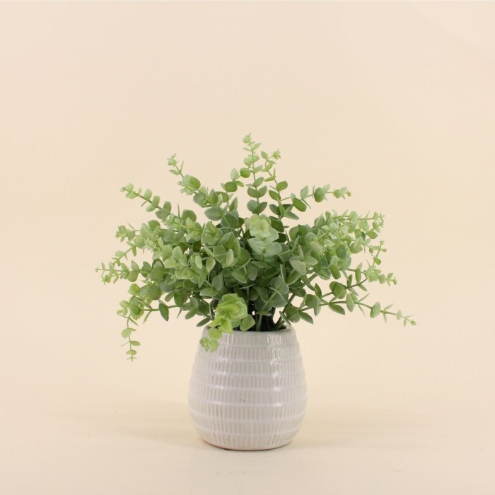 Plante artificielle céramique blanche 26cm | Hashtag Déco