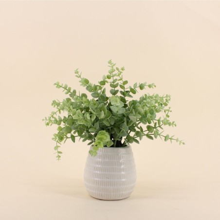 Plante artificielle céramique blanche 26cm | Hashtag Déco