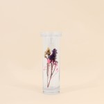 Bougeoir en verre et fleurs séchées 21cm | Hashtag Déco