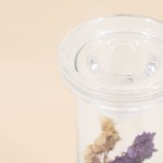 Bougeoir en verre et fleurs séchées 21cm | Hashtag Déco