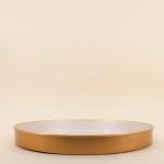 Plateau doré en métal aspect nacré 46cm | Hashtag Déco