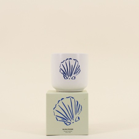 Bougie parfumée céramique beige, cadeau | Hashtag Déco