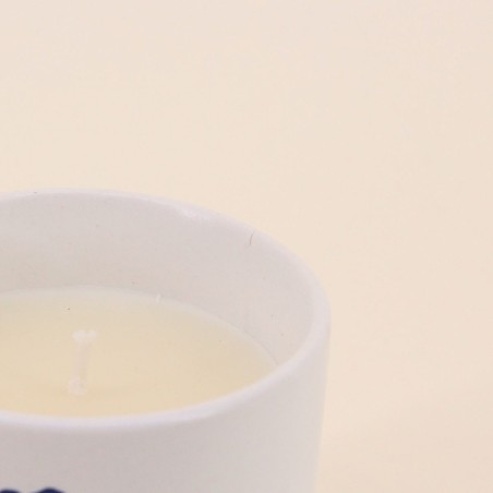 Bougie parfumée céramique beige, cadeau | Hashtag Déco