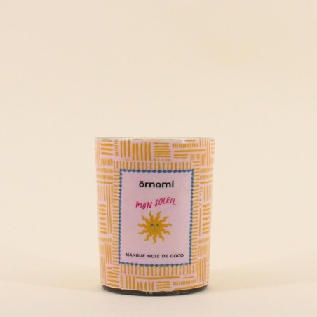 Bougie parfumée jaune-bleue en verre | Hashtag Déco