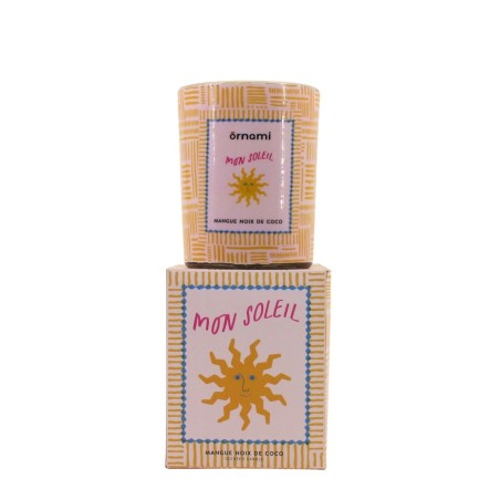 Bougie parfumée jaune-bleue en verre | Hashtag Déco